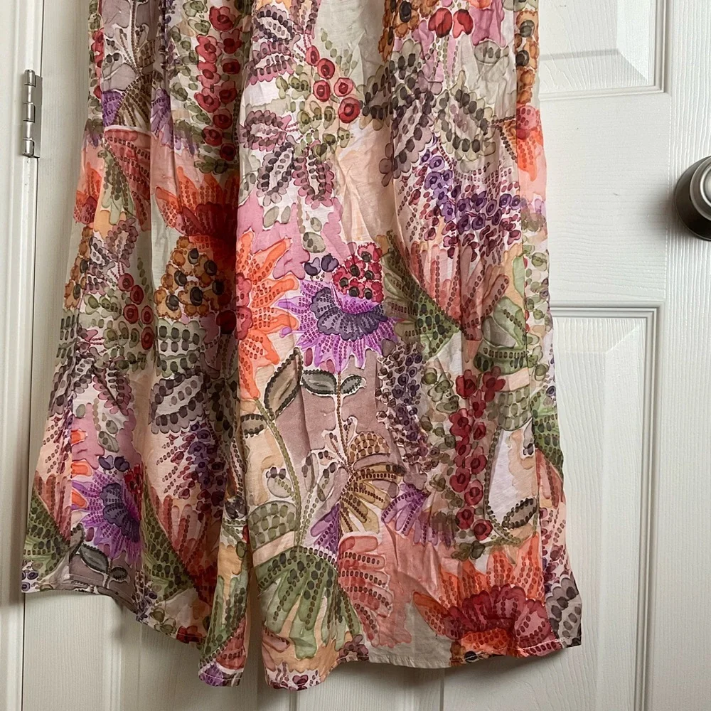 Zara Floral Print Wide Leg Trousers - Size M - Picture 5 of 11